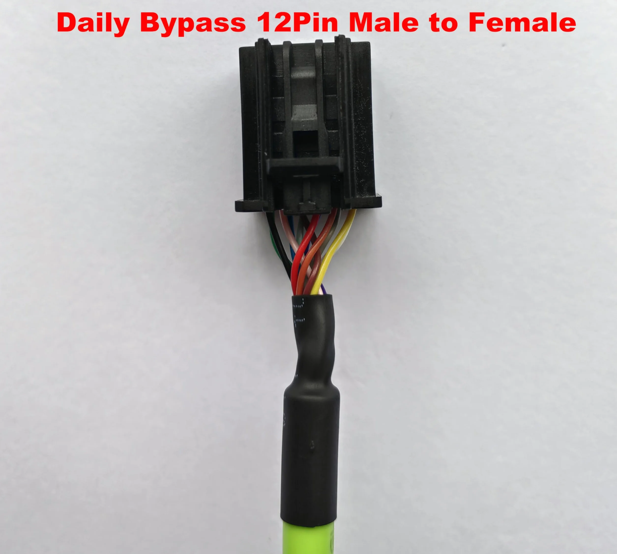 Cable Dongle de Derivación Diaria, Bypass Pasarela Segura Adaptador de Seguridad de 12Pines Macho a Hembra de 12Pines, 35cm,Color Verde