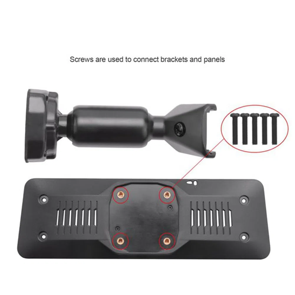 Soporte de Montaje para Espejo Retrovisor de Coche con Panel Posterior de Placa Interior de Aluminio ABS, Accesorio para Interior de DVR de Coche
