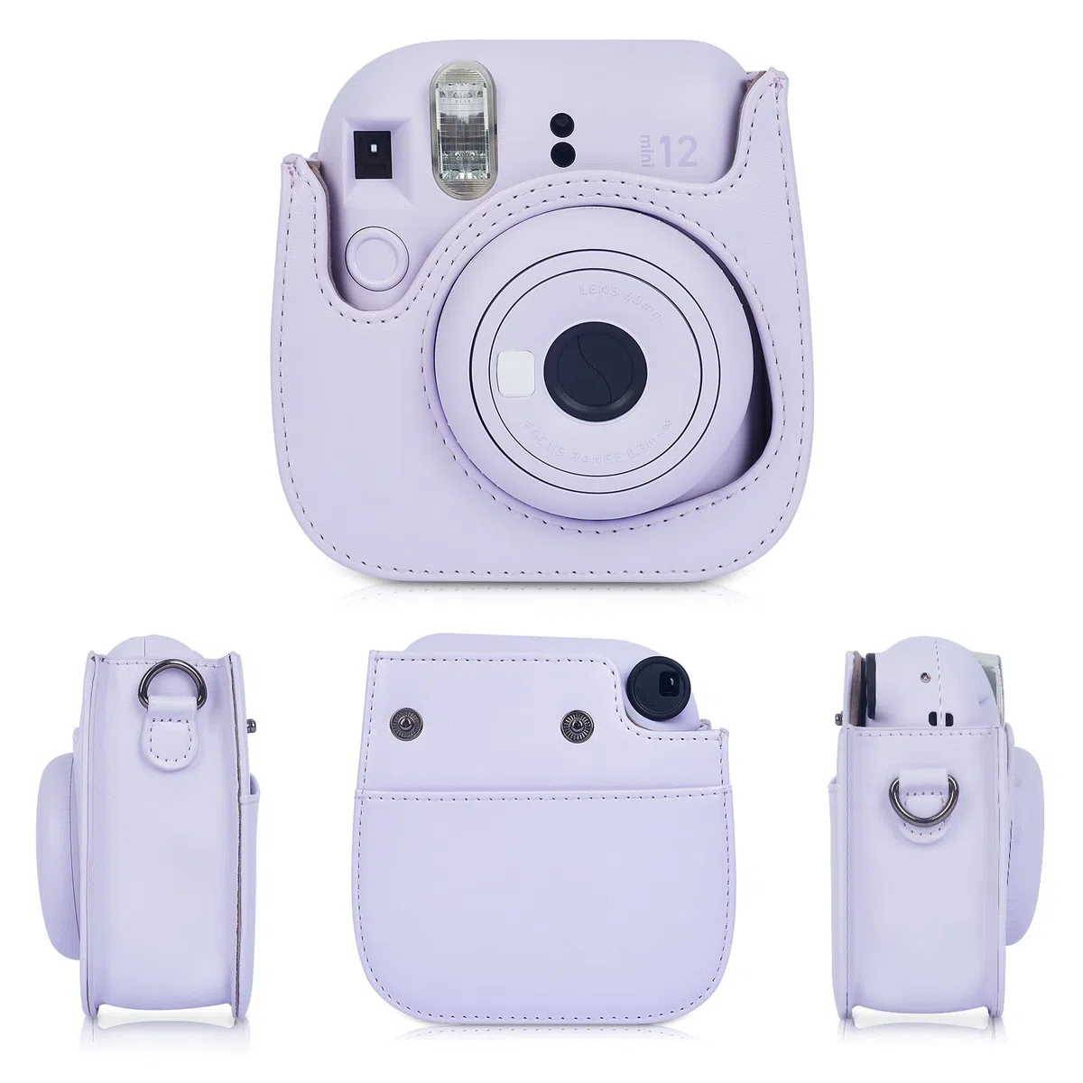 Paquete de Accesorios Compatible con Instax Mini 12 Cámara analógica instantánea Incluye: Funda/Album/Marcos para Fotos/Marcos de Películas/Bordes/Pegatinas (Lilax Purple)