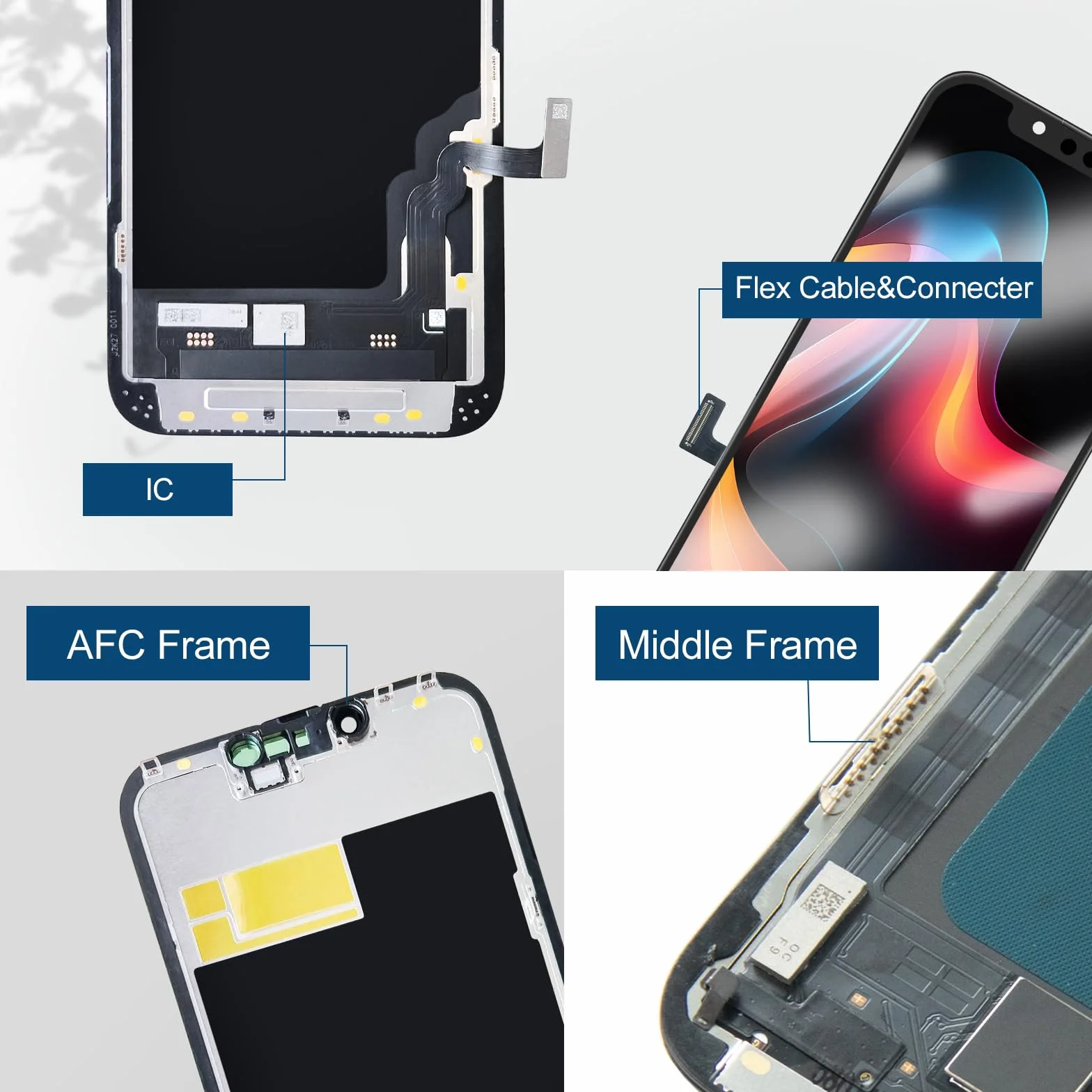DTD Pantalla táctil de Repuesto para iPhone 13 LCD de 6,1 Pulgadas, Pantalla táctil 3D, digitalizador, Kit de Montaje y reparación 2024 (Modelos A2482, A2631, A2634, A2635, A2633)