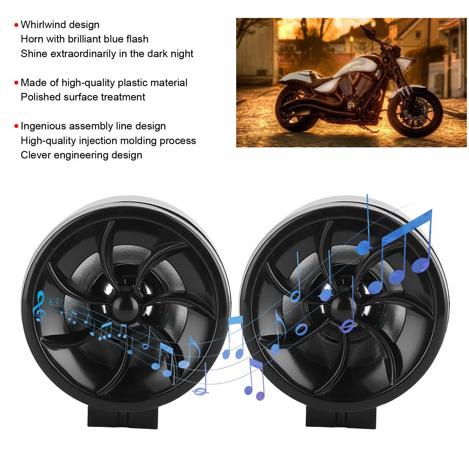 Bocina Bluetooth Para Motocicleta 12V - Amplificador De Audio Y Música Con Efecto De Luz - Altavoz De Alta Potencia