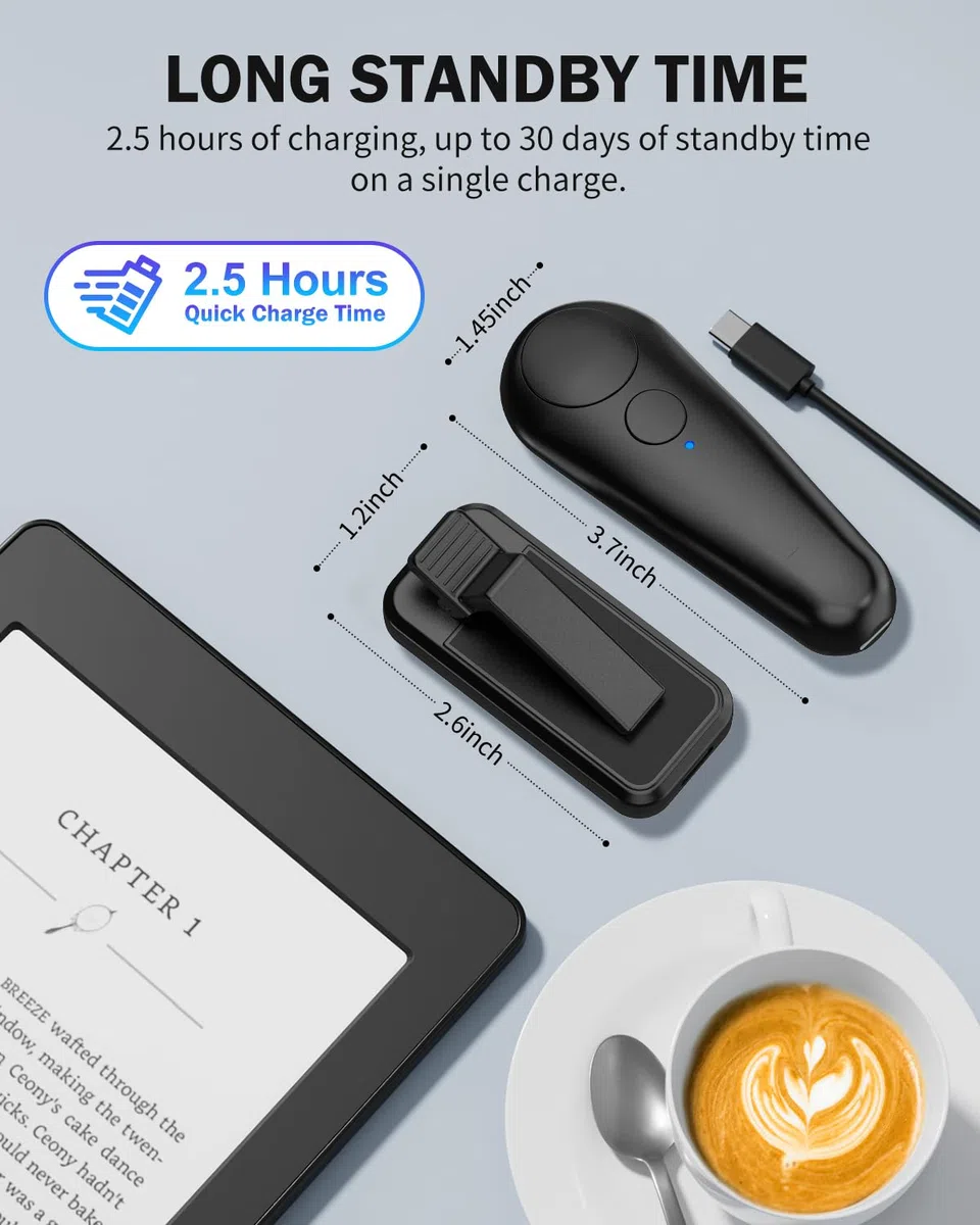 Volteador de páginas Remoto, volteador de páginas con Control RF para Lectura Kindle, kobo, teléfono, iPad, tabletas iOS y Android para Leer novelas y Accesorios