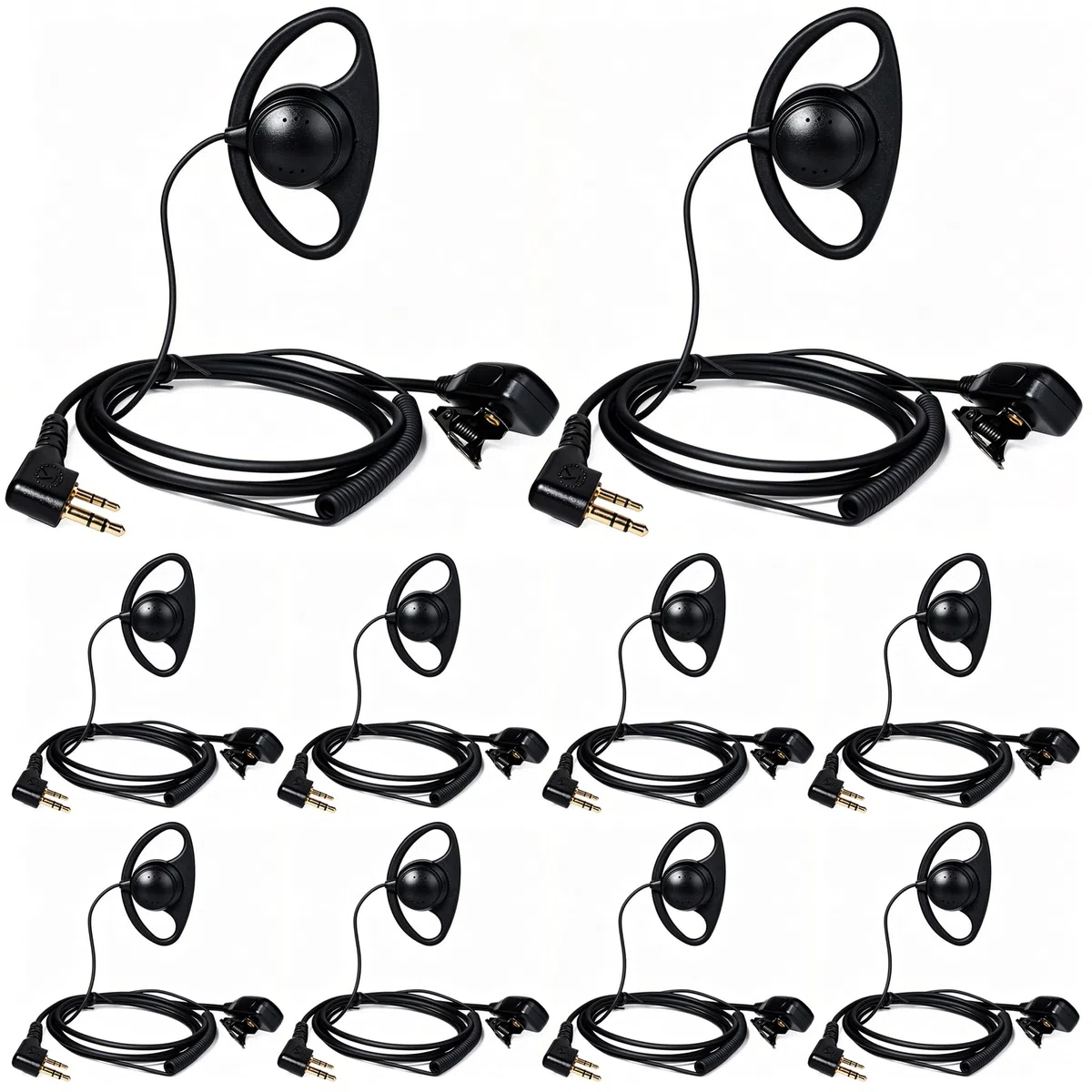 HYS Auriculares en Forma de D con micrófono PTT Compatible con Baofeng UV-5R UV-82 BF-888S Kenwood Quansheng UV-K5 K6 Wouxun Walkie Talkie (10)