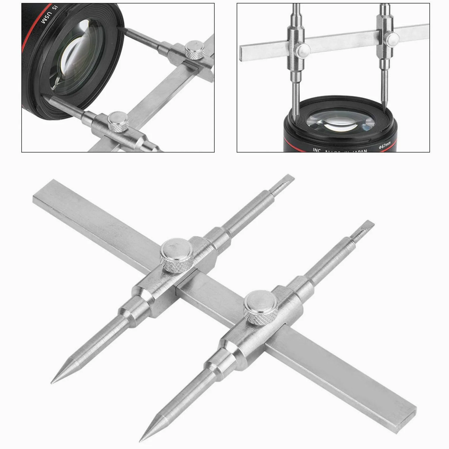 DAUERHAFT Llave de reparación de Lentes Rango de Lentes 10 130 mm / 0 . 39 5 . 12 Pulgadas Llave de desmontaje de Lentes ,para Lentes de Alcance de localización ,para Lentes de película ,Lentes de
