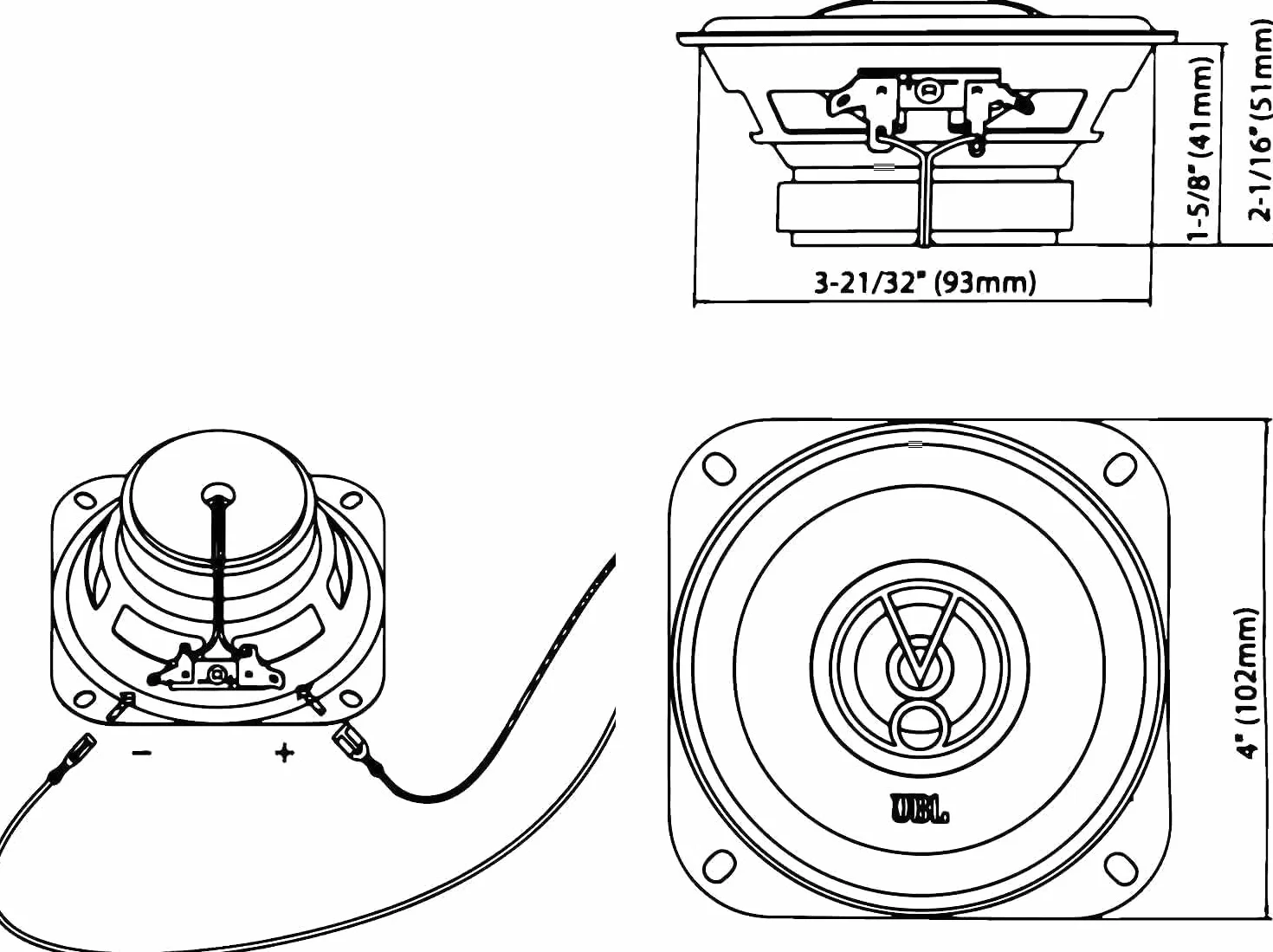 JBL Stage1 41F Juego de Altavoces Coche de 2 vías de Harman Kardon - Echo Auto de 125 Vatios 25 Vatios RMS - Caja JBL de Alta fidelidad para automóvil de 2 Piezas Grande 10cm | 100mm | 4 Pulgadas