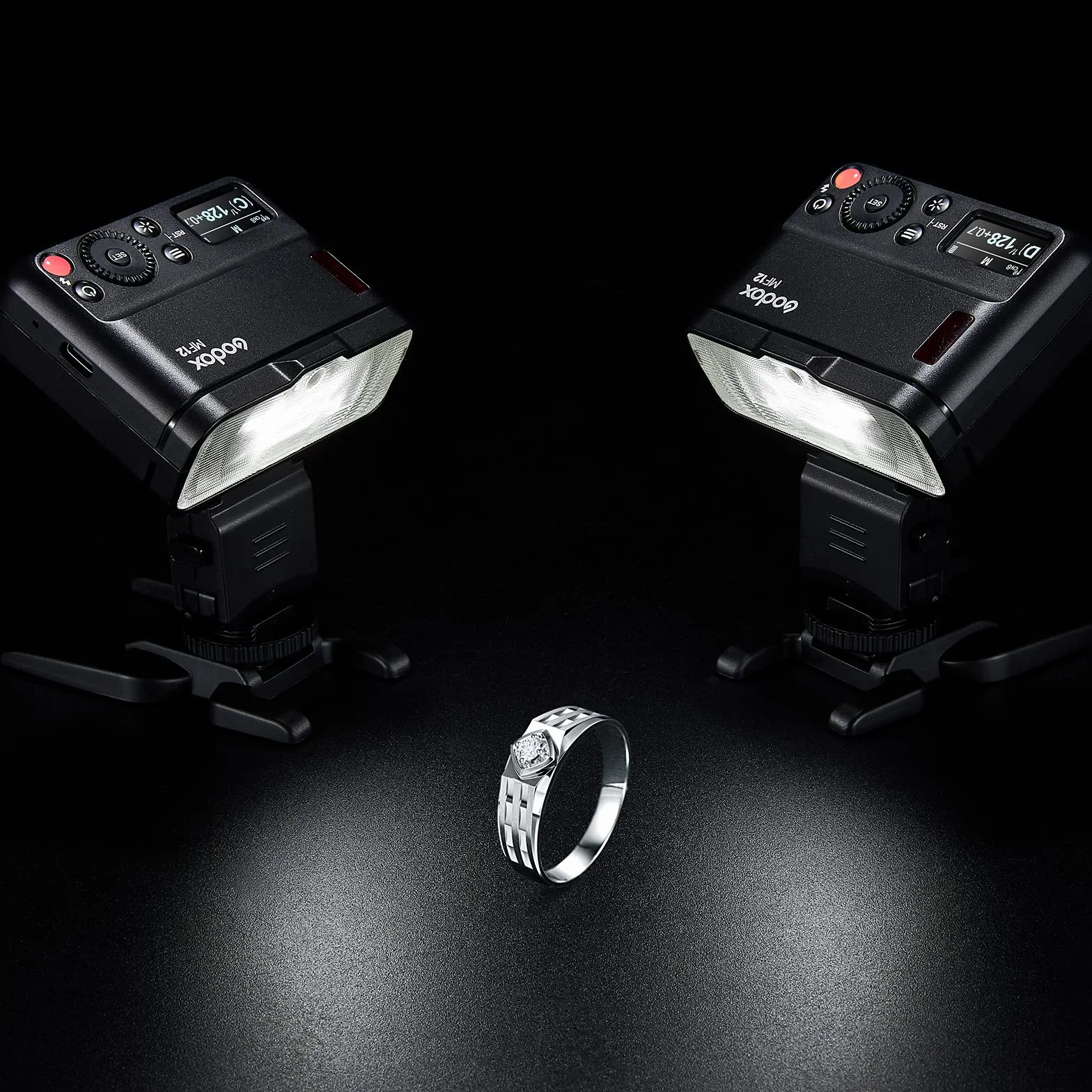 Godox MF12 MF12-K2 Flash Macro de 12 W, Control inalámbrico de 2.4G, Modo TTL/M, batería de Litio incorporada de 3.7V / 6.29W como Flash Compatible con Nikon, Sony, Canon, Fuji, Olympus y Panasonic