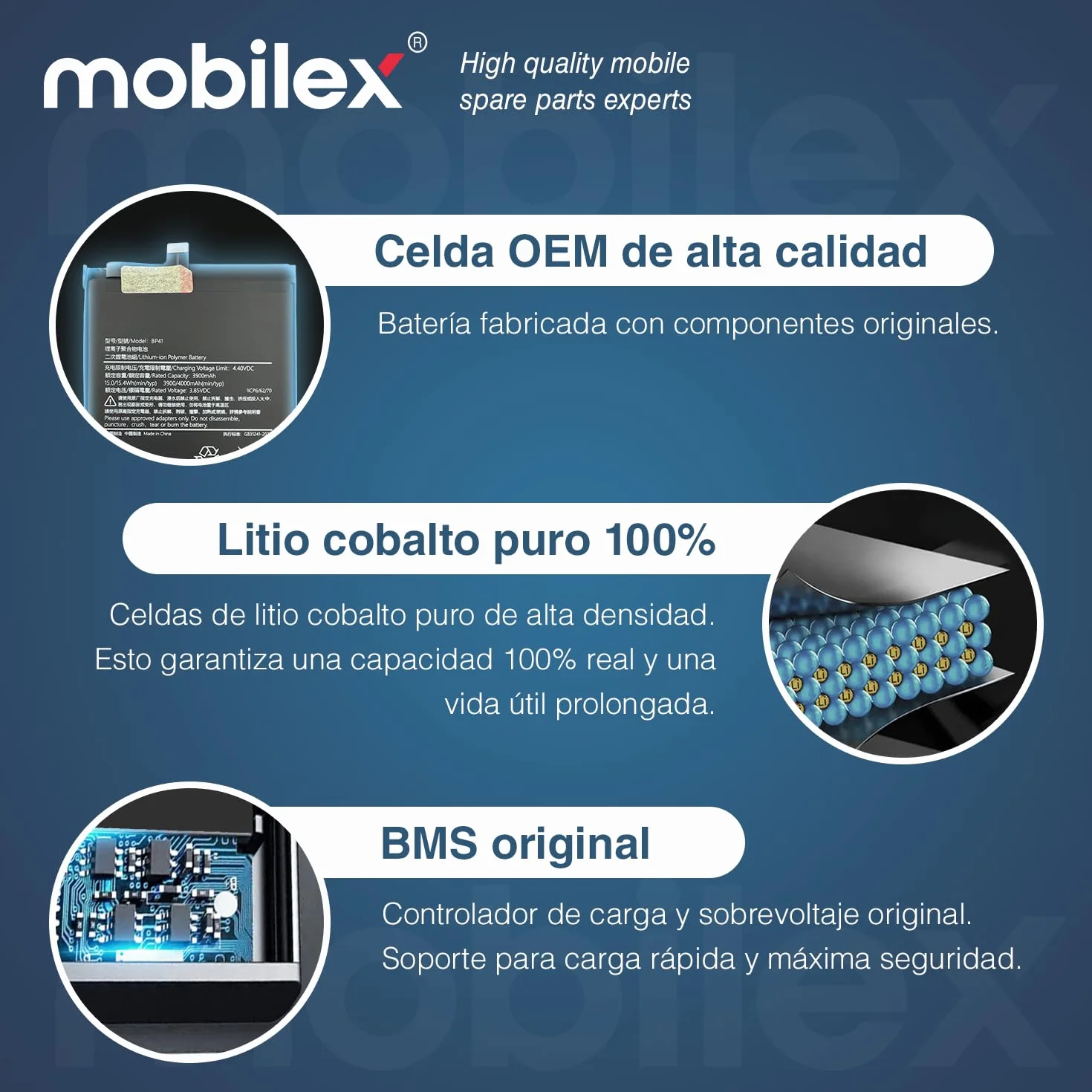 MOBILEX® Batería para iPhone 12/12 Pro | Sin Mensaje | Chip TI | 3240mAh - OEM | Interna Repuesto con Adhesivo | Alta Capacidad