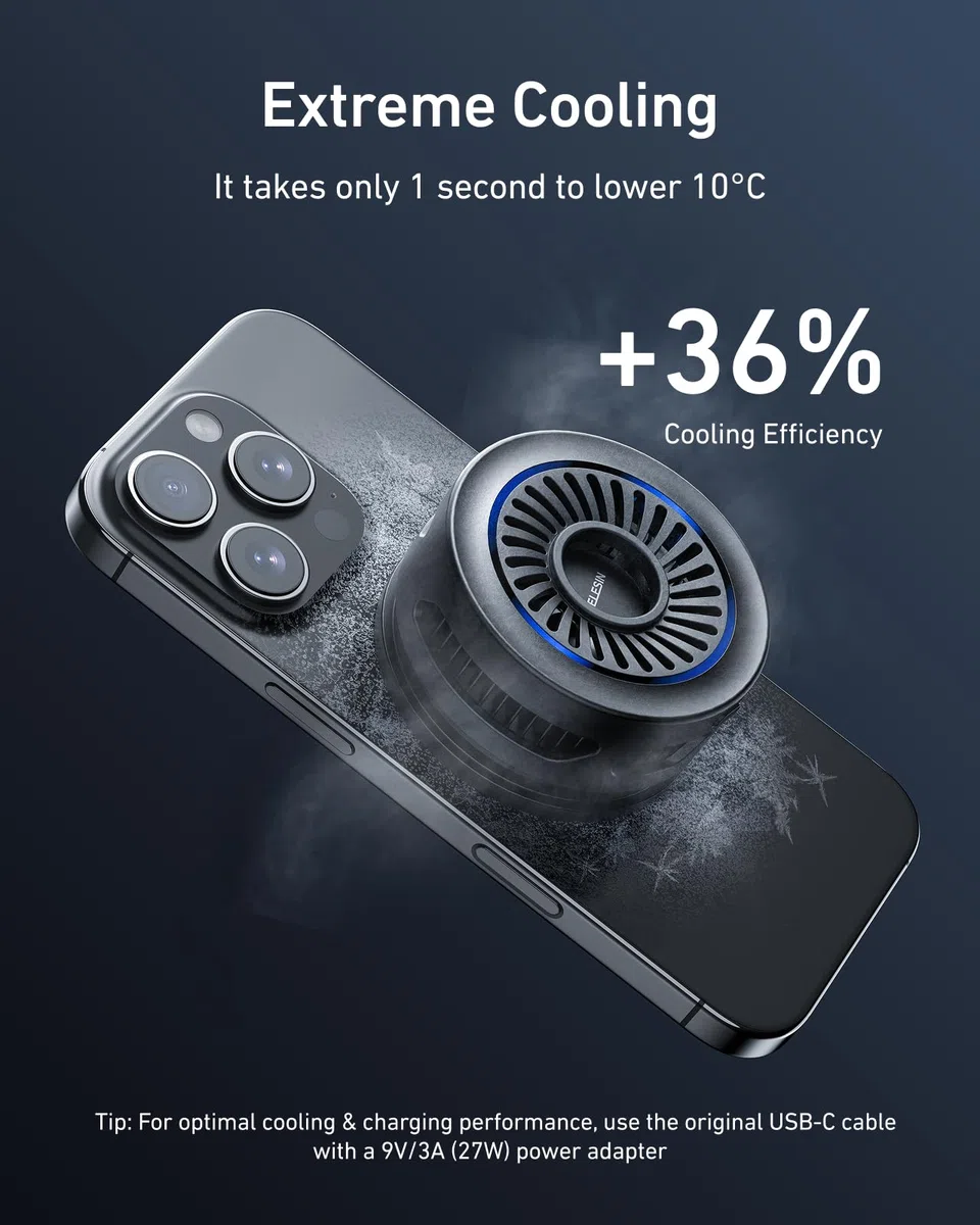 TELESIN Magnetic Enfriador de Teléfono Pro, Portátil Enfriador de Teléfono Celular de Compatible con iPhone/Android/iPad, Adecuado para TELESIN Magnético Cuello para Teléfono