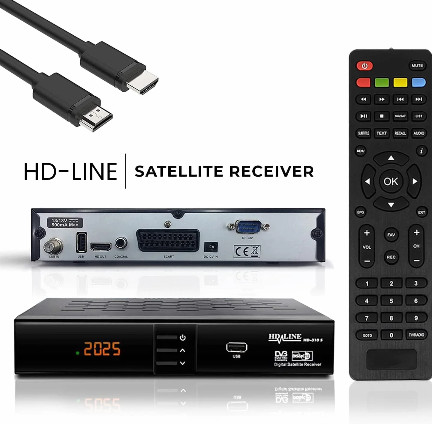HD-Line Receptor HDMI Satélite Digital DVB S2 para Canales Alemanes
