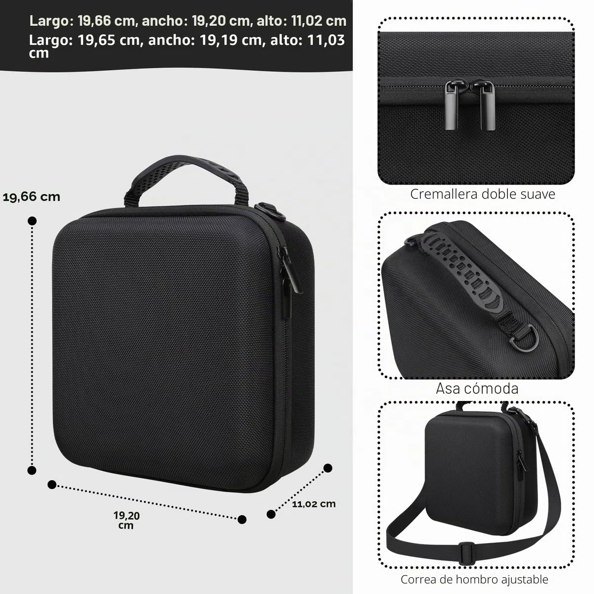 Funda de Viaje Dura para cámara DSLR Canon EOS Rebel T7 / EOS R50 / R6 Mark II / R100 / R50V / R8 / R7 / R10 sin Espejo, Lente, trípode con 3 Piezas de divisores y Correa de Hombro, Negro