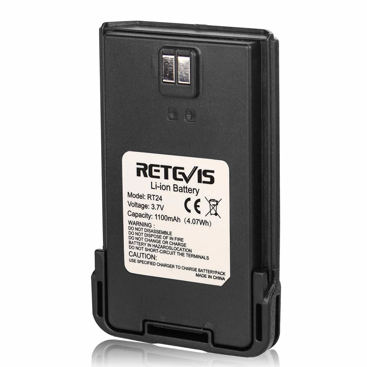 Retevis RT24 Walkie Talkie Batería Li-Ion Original 3.7V 1100mAh Compatible con Retevis RT24 Walkie Talkies (2 Piezas, Negro)