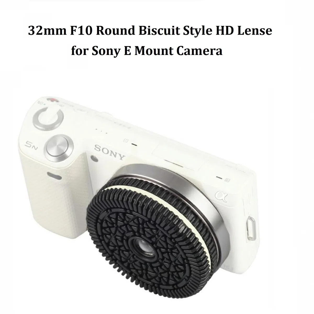 1 juego de lentes F10 de 32 mm sin enfoque para galletas compatibles con Sony E-mount Series Mirrorless Camera Zone Focus Lens