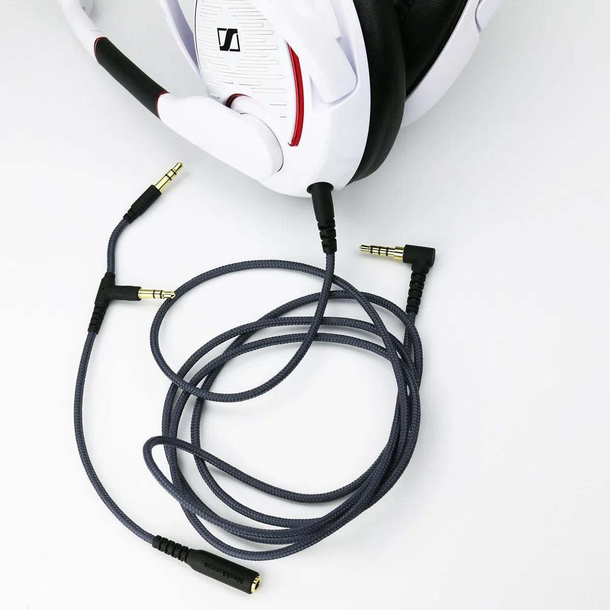 Cable de audio de repuesto compatible con auriculares Sennheiser GAME ONE, GAME ZERO, PC373D, GSP350, GSP 500, GSP 600, 2 m - ABLET