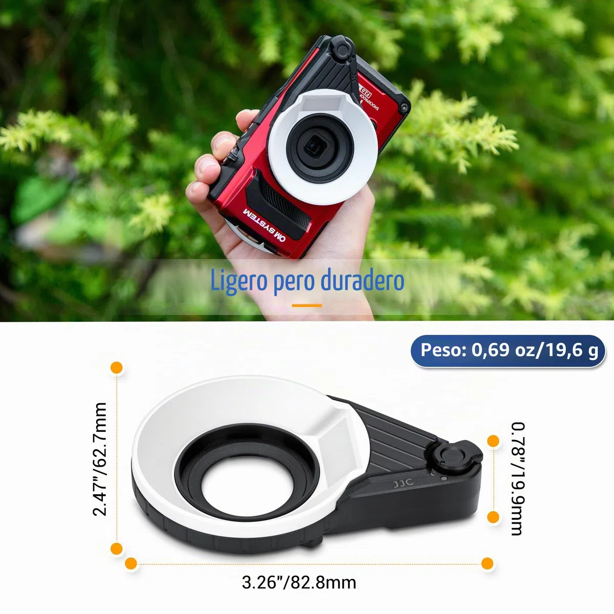 JJC FD-1 Difusor de Flash para Cámaras Olympus Tough TG-7 TG-6 TG-5 TG4 TG3 TG2 TG1, Soporta Luz Difusa Completa y Semi-Abierta, Accesorio para Fotografía Macro de Cerca