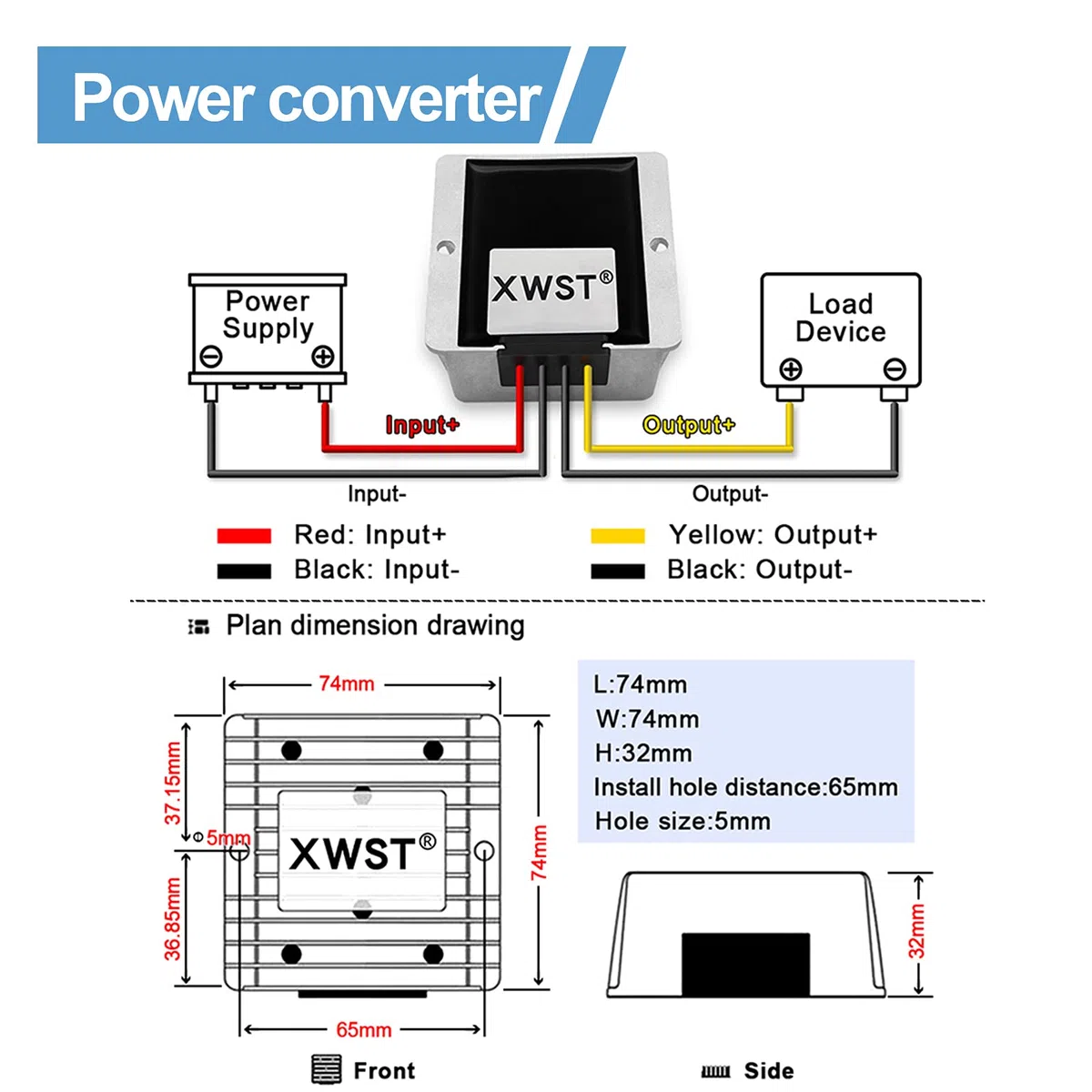 DC DC Convertidor 12V24V a 5V 20A 100W Buck Regulador de Voltaje Inversor Adaptador de Transformador (DC8-40V Entrada Ancha)