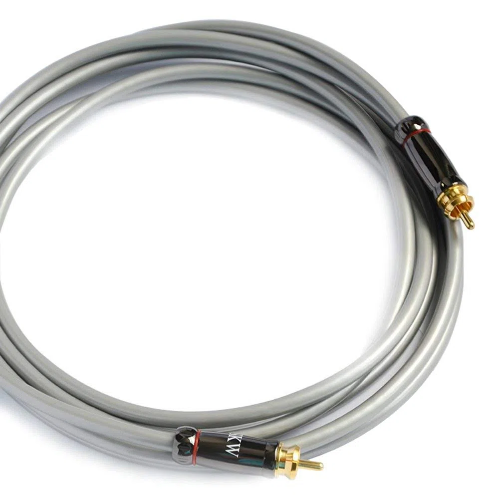SKW Subwoofer Cable, Cable Coaxial Audio Digital - PVC - S/PDIF RCA para Teatro/HDTV/Subwoofer/Sistemas Hi-Fi/Home Cinema (2M / Gris)
