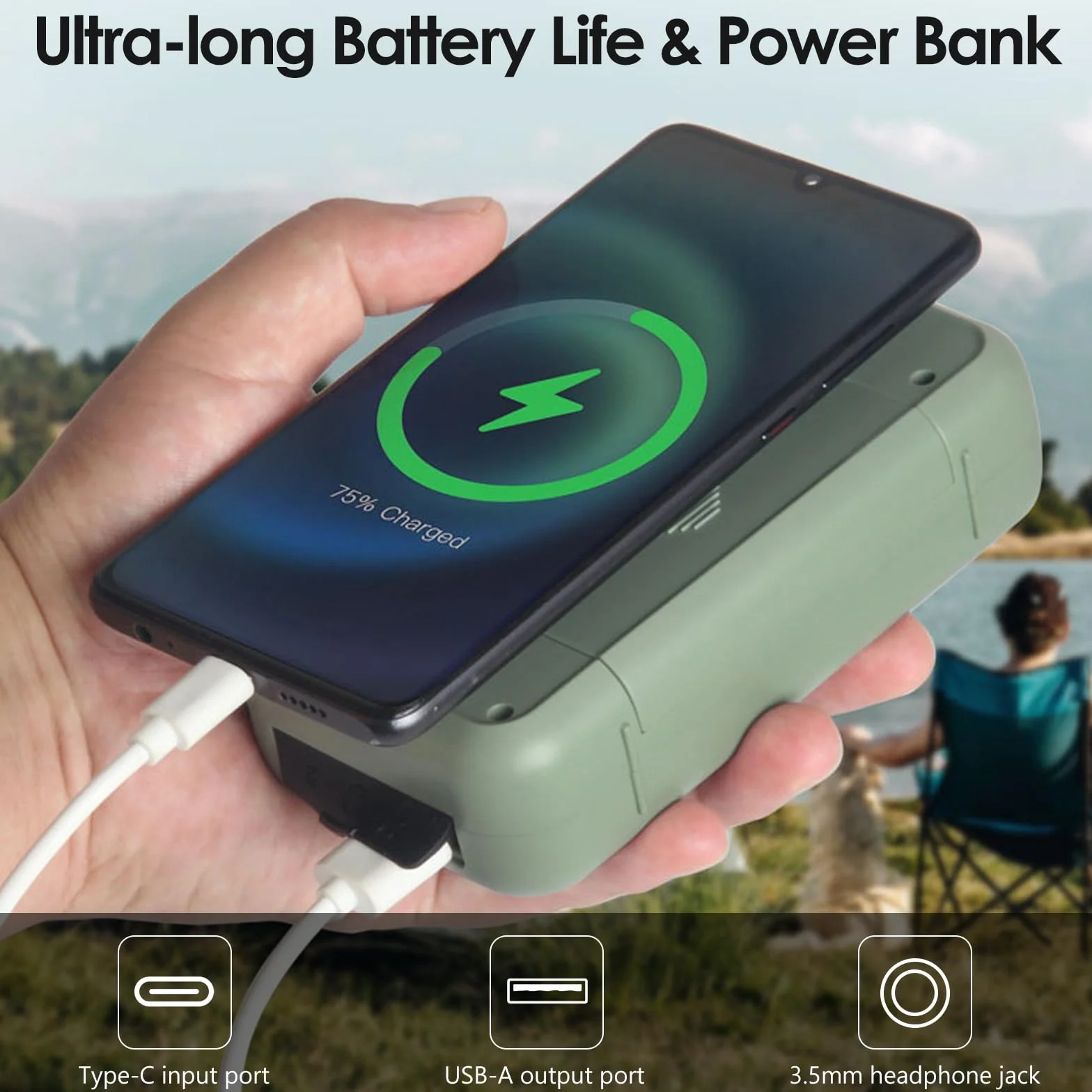 Radio de Emergencia Portátil, FM/Am Emergency Radio con Solar Recargable Radios de Dinamo con Manivela, SOS Allarme, Powerbank, Radios Solare Kit di Emergenza Dinamo per Campeggio, Ourdoor