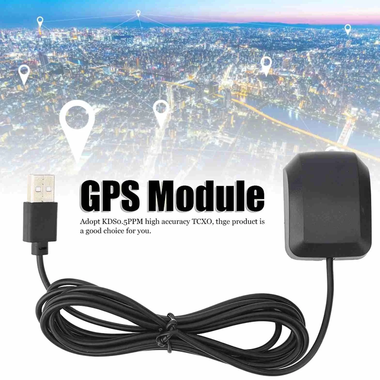 Wakects Módulo de Navegación VK162, Receptor GPS USB de Alta Precisión con Frecuencia de Actualización de 15 Hz para Mapas de Navegación de Earth en Tabletas, Portátiles y