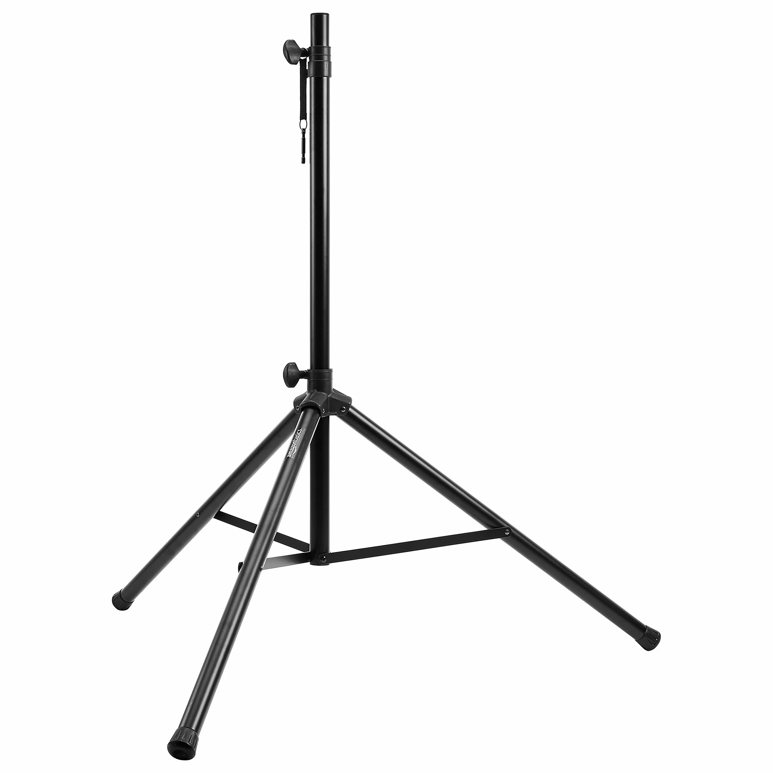 Amazon Basics Soporte ajustable para altavoces, 120 cm a 200 cm, Negro