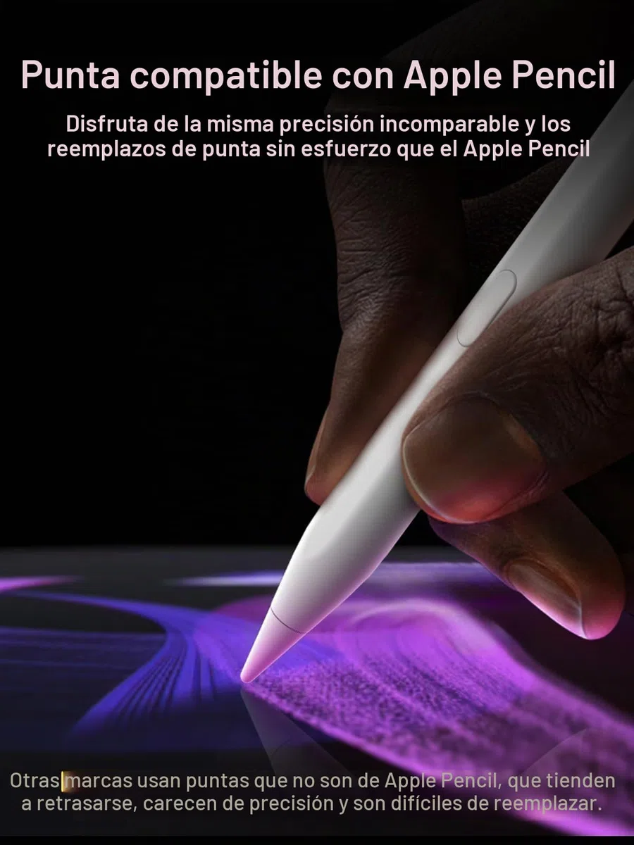 Lápiz para iPad 2018-2026 con Carga Rápida, Rechazo de Palma y Detección de Inclinación, Compatible con iPad 11/10/9/8/7/6/A16, Mini 7/6/5, Air M4/M3/M2 11"/13"/5/4/3, Pro M5/M4 13"/12.9″/11″- Blanco