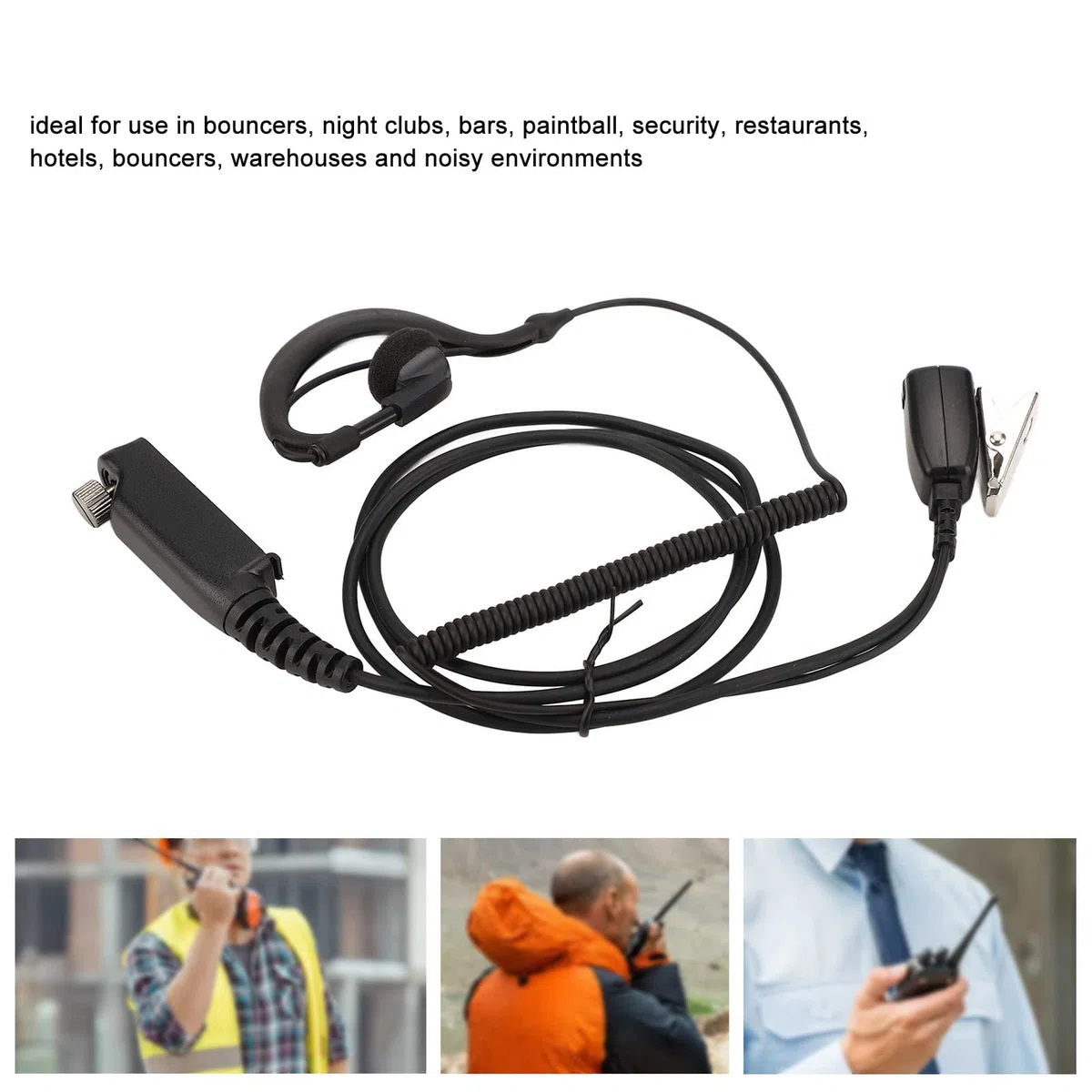 Auricular de Radio en Forma de G, Micrófono PTT Auriculares en Forma de G para Sepura STP8000 STP8030 STP8035 STP8038 STP9000 Walkie-Talkies.