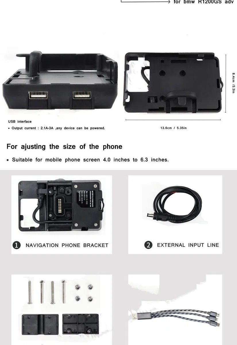 Placa Navegación GPS Moto para BMW F900R, F900XR, XR F900 R, F900 - Soporte Teléfono Móvil - Compatible con Smartphones - Montaje en Parabrisas - Manos Libres