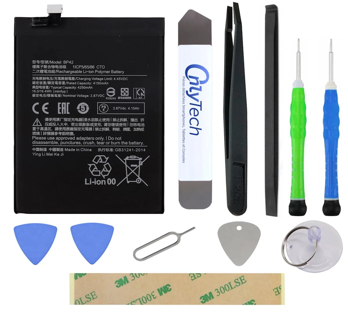 Batería de repuesto premium para Xiaomi 11 Lite 5G, 4250 mAh, calidad idéntica al modelo BP42 con kit de reparación de 10 herramientas
