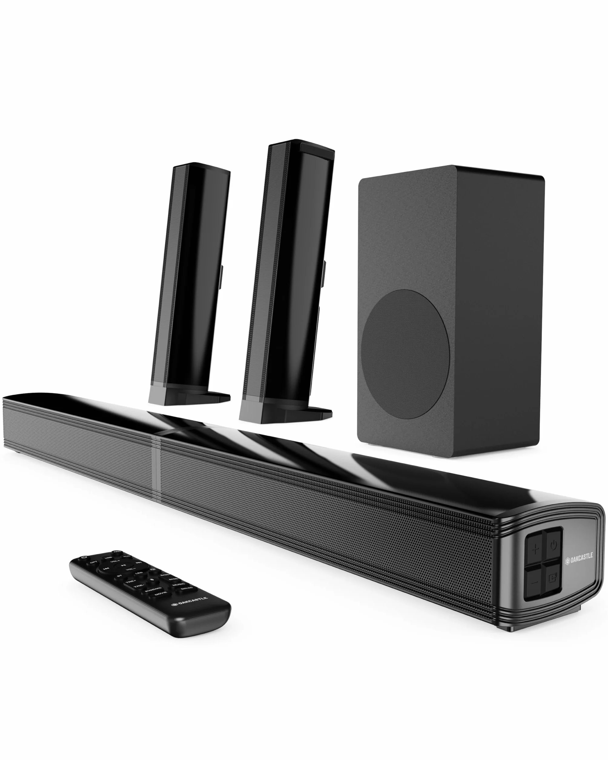 Oakcastle SB80 Xtra Barra de Sonido TV Home Cinema 200W 2.1 Canales Bluetooth 5.3 HDMI ARC Óptica AUX USB
