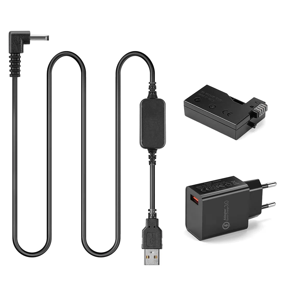 USB Línea De Conducción DC 8.4V ACK-E8 + DR-E8 LP-E8 LP E8 Batería Virtual + 5V3A USB Adaptador para Canon EOS 550D 600D 650D 700D T4i X6i
