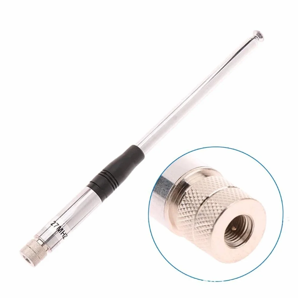 Antena Telescópica Portátil Retráctil de Alta Ganancia para Walkie-Talkie CB de 27 MHz con Conectores SMA Macho