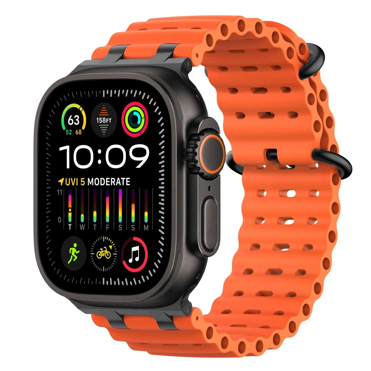 MoKo Correa Ocean Compatible con Apple Watch Ultra 3/2/1 49 mm, S11/S10 46 mm, 9/8/7 45 mm, SE3/SE2/SE/6/5/4 44 mm, 3/2/1 42 mm, Correa Deportiva de Silicona Transpirable