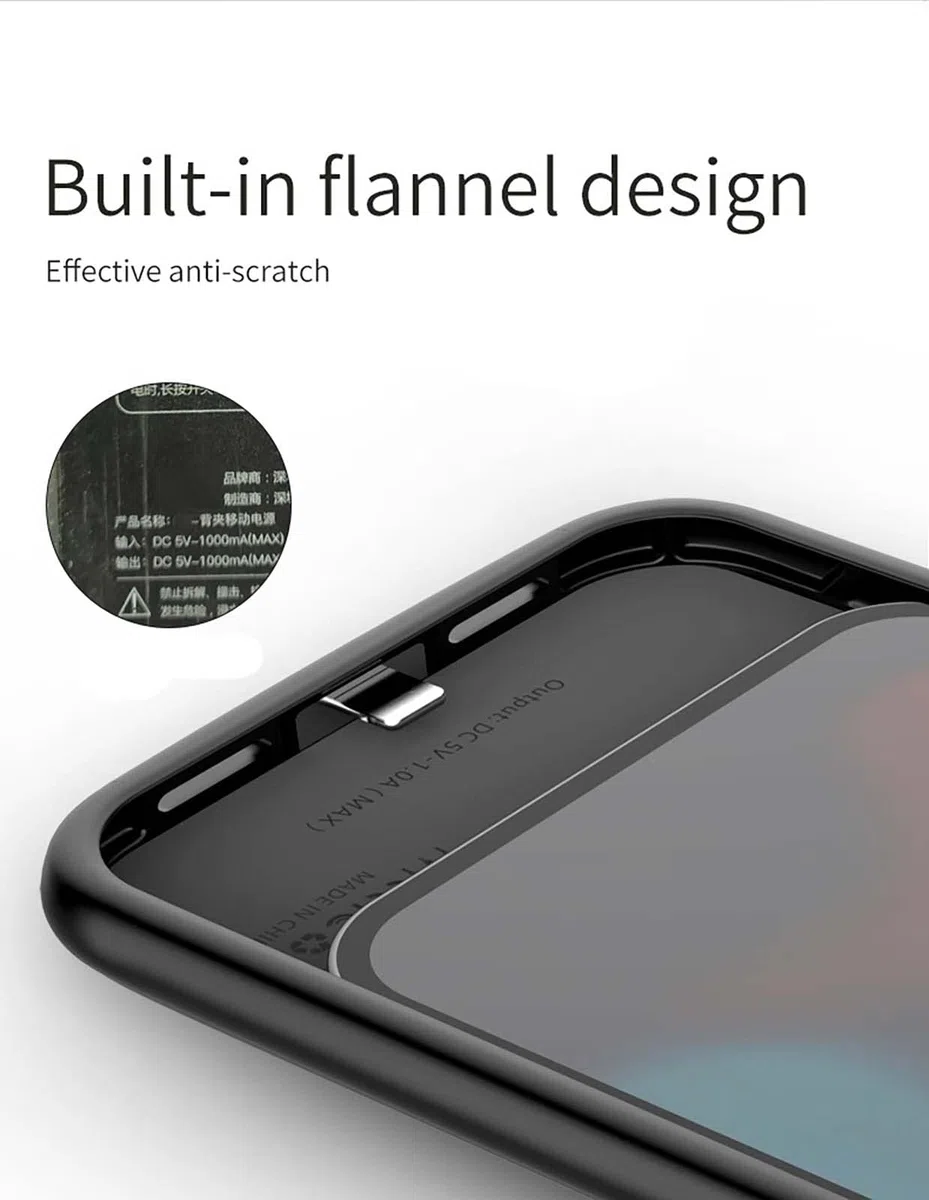 ELLENNE - Smart Cover Batería para iPhone XR 6.1" Battery Case Recargable Slim Slim 6200mAh
