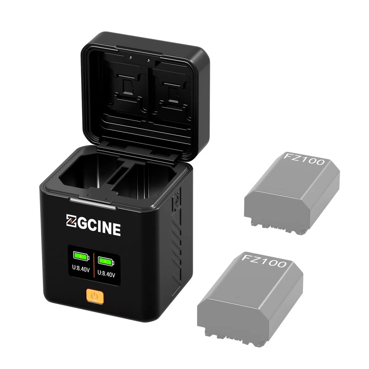 ZGCINE PS-FZ100 Dual USB-C Charger Case Box with PD Fast Charging for Sony NP-FZ100 Battery, Compatible with Sony ZV-E1, FX3, A7 IV, A7S III, A9 II, A6600 & More Cameras, Not Built-in Battery