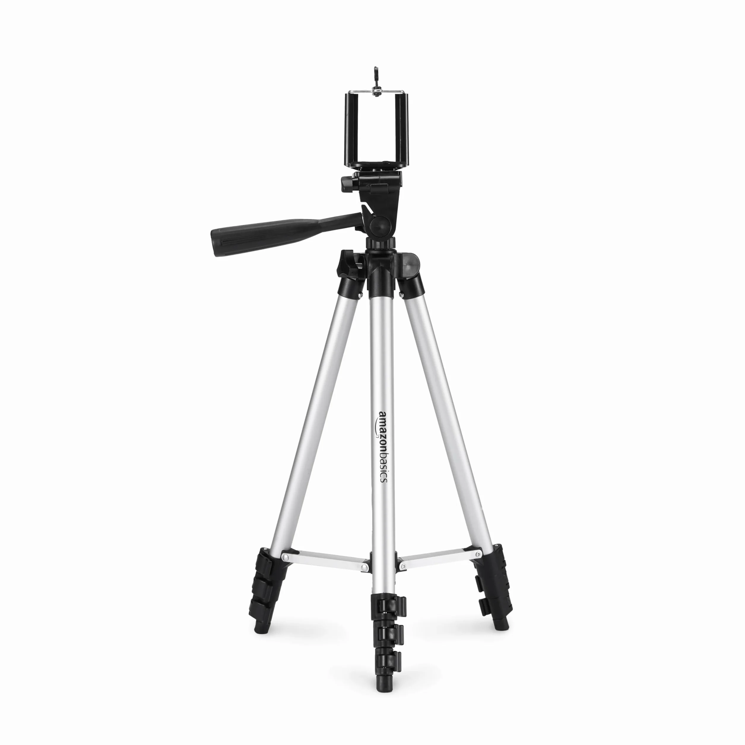 Amazon Basics Trípode Universal para Smartphone de Aluminio de 127 cm con Rotación de Tres Ejes, Negro