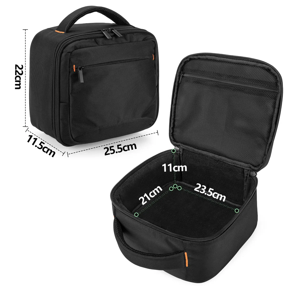 CURMIO Estuche para Proyector, Bolsa para Proyector Mini con Divisor Desmontable Compatible con el Mini Proyector DR.J Professional y QKK, Negro (Sola Bolsa)