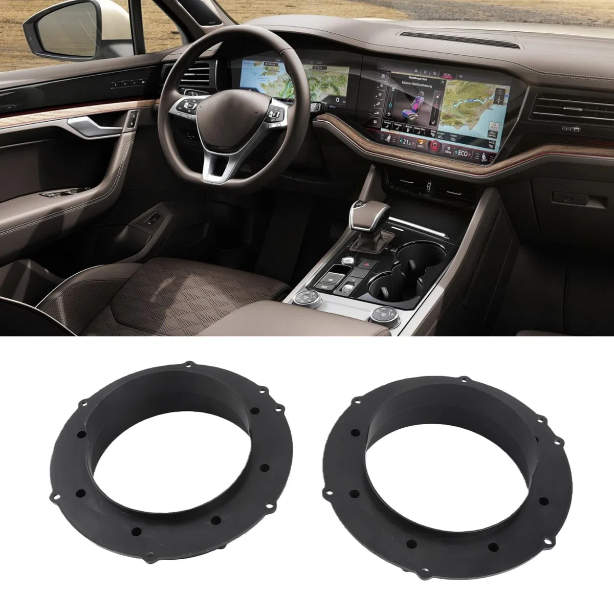 Anillos Adaptadores de Altavoz, Soporte de Montaje de Altavoces de Coche Antiarañazos 2 Piezas/Juego a Prueba de Polvo para Reemplazo de Coche para Puerta Delantera 2007-2011