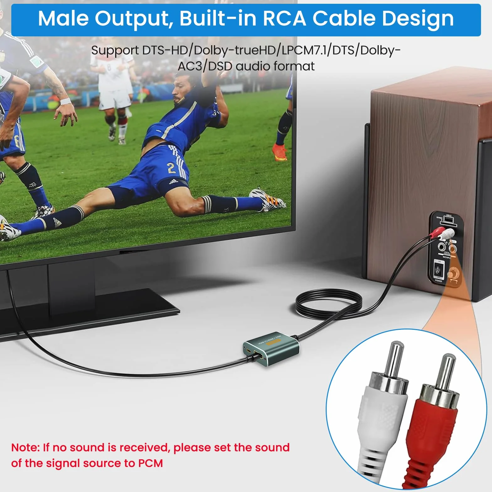 HDMI Audio Extractor,HDMI Audio Splitter 4K@60Hz HDM I a HDM I+3.5mm Stereo Digital Audio Extractor para PS4 PS5 Blu-ray DVD Xbox PC HD TV