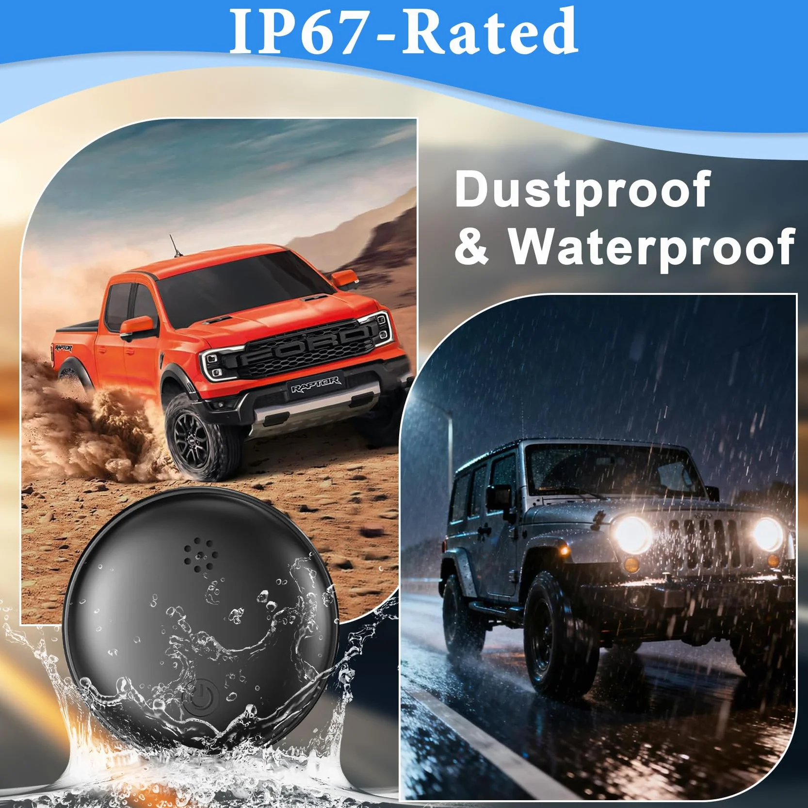 GPS Coche Localizador, Localizador GPS para Coche Compatible con iOS e Android, Magnético Rastreador GPS, Seguimiento en Tiempo Real Air Tracker Android para vehículo,Sin Suscripción,Auto/Moto