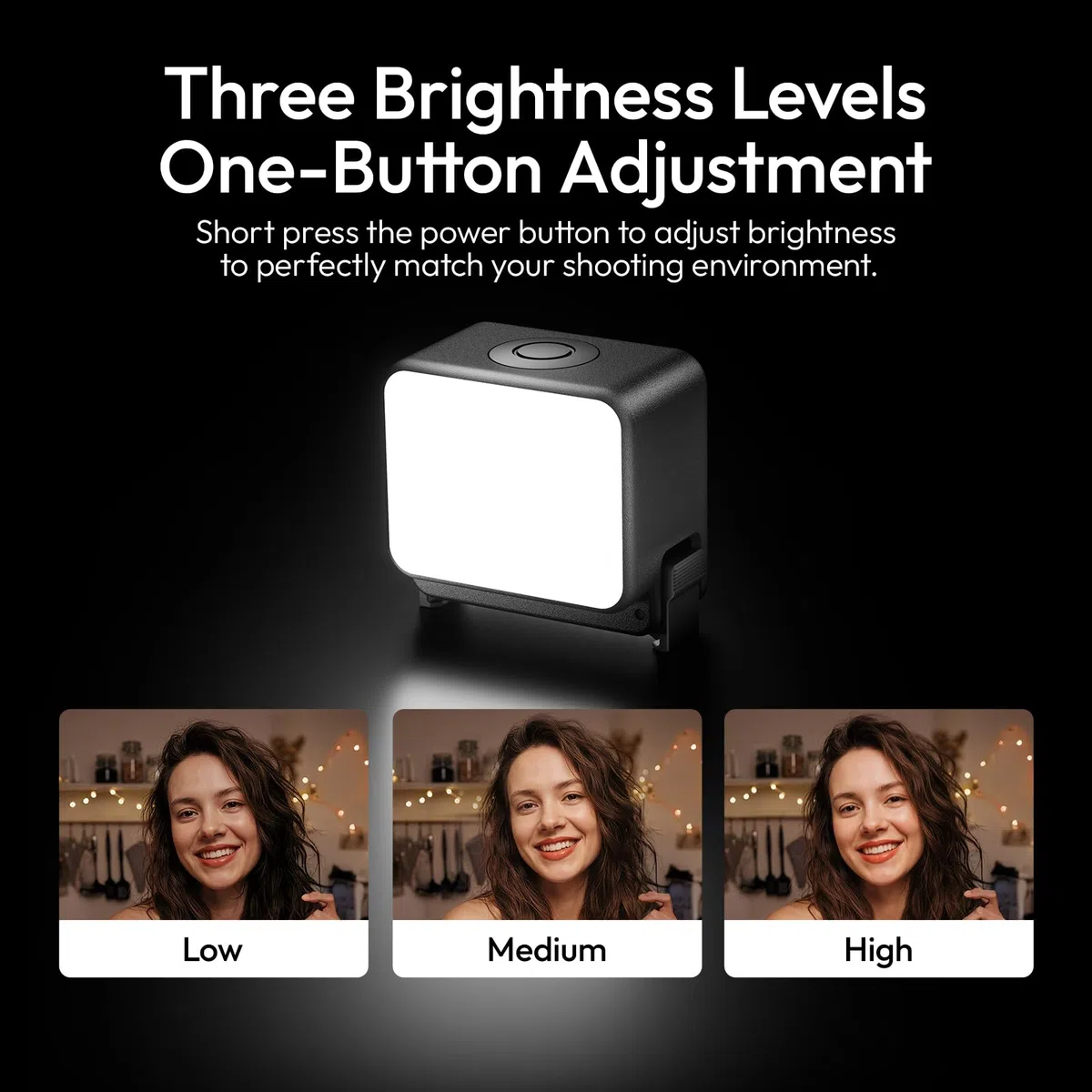 ULANZI LM24 Mini Luz de Vídeo para dji Osmo Action 6/Osmo Nano, Luz de Vídeo de Relleno con Fijación Magnética Rápida, Luz Fotográfica con Batería de 500mAh para Cámara de Acción