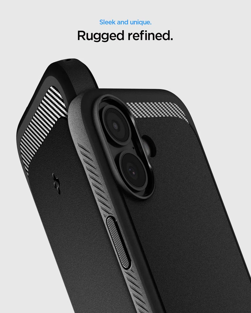 Spigen Funda para iPhone 17, Rugged Armor MagFit Compatible con MagSafe - Negro Mate