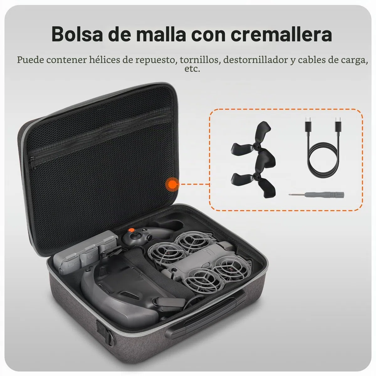 Bolsa de Almacenamiento Rígida para dji Neo 2 Motion Fly More Combo Funda de Transporte para dji Goggles N3 Funda Caja Protectora Anticaídas y Antirrayaduras con Correa para el Hombro