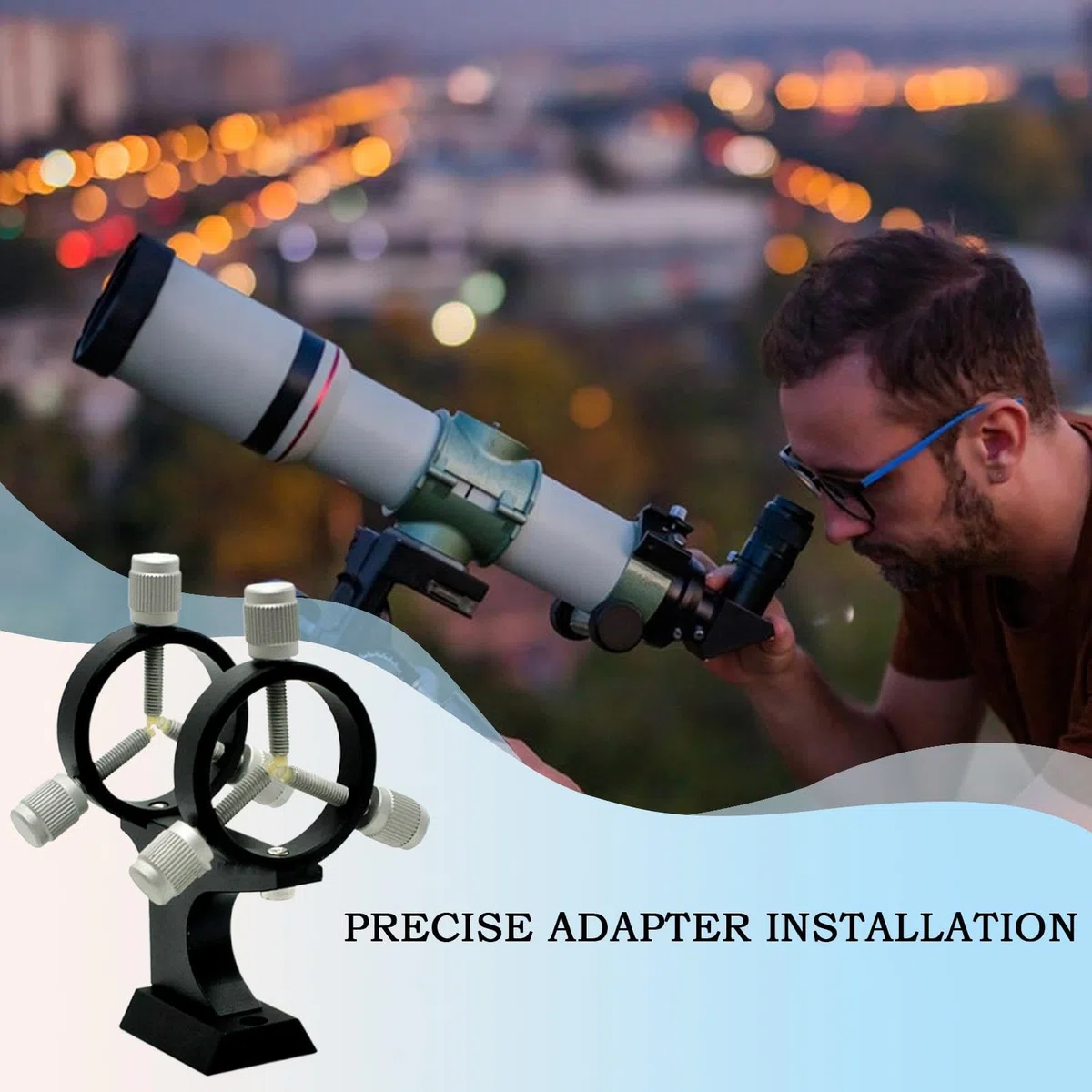 Finder Scope - Soporte de aleación Ajustable, Base de Montaje portátil, fácil instalación, Accesorios para telescopio astronómico