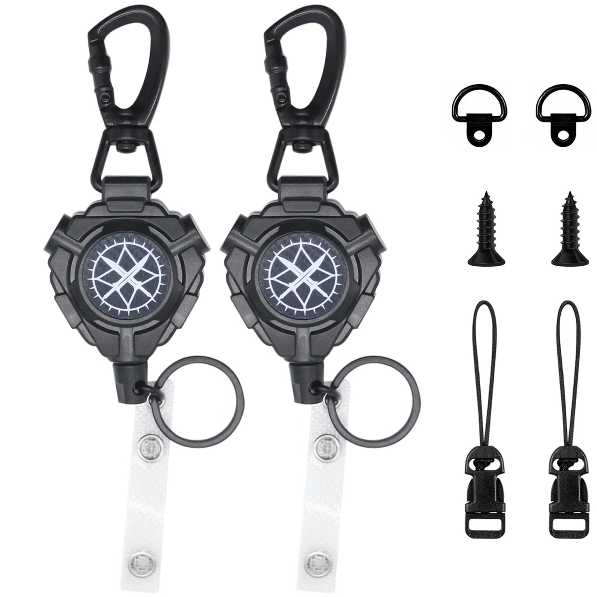 Soporte de micrófono CB retráctil, 2 piezas CB Radio Mic Hanger Mic Keeper Heavy Duty CB Radio Retráctil Colgador Correa Accesorios de Radio CB para Radio de Camión 32 pulgadas Cable de acero