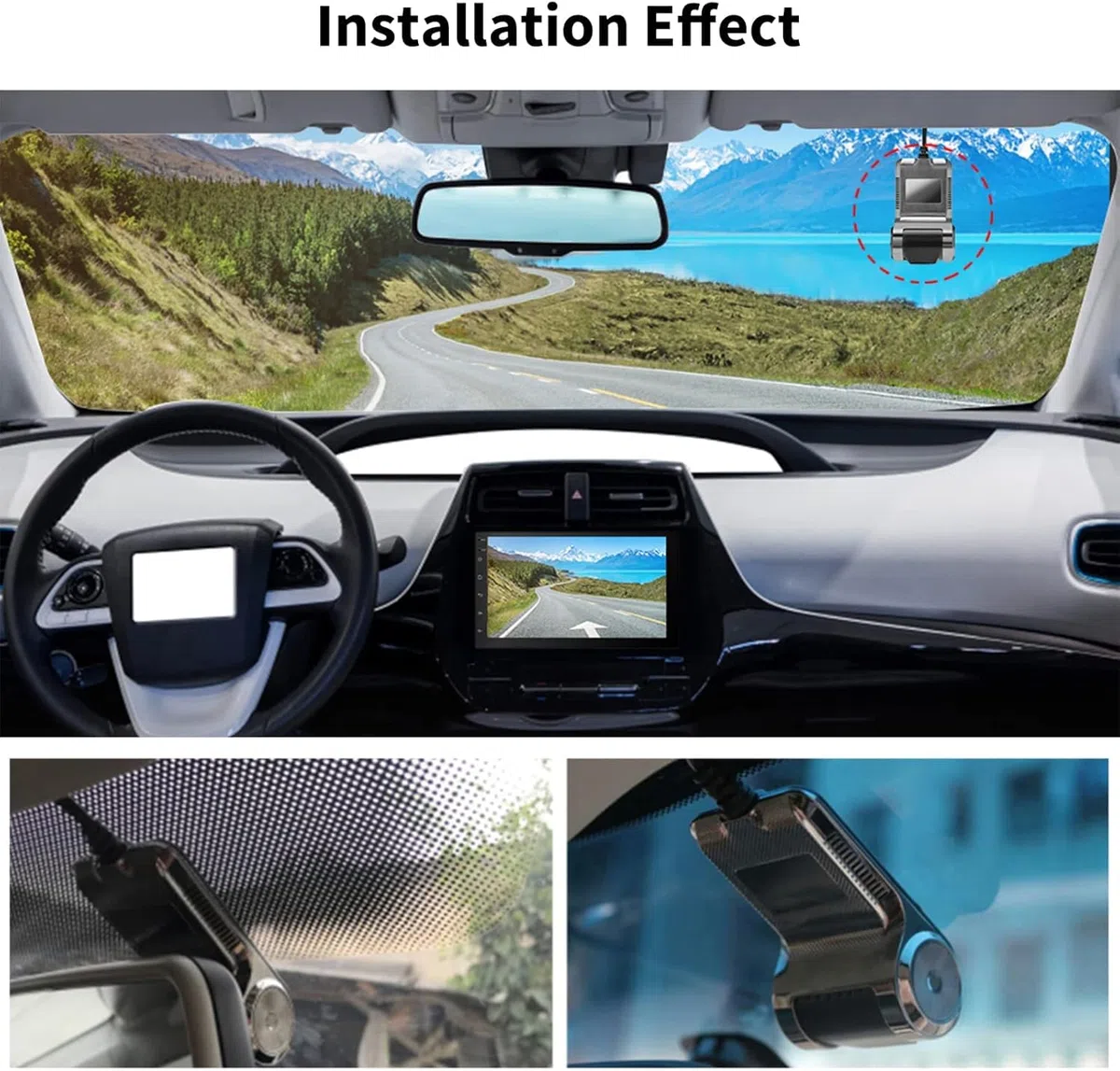 Hikity Cámara de Coche 1080P USB DVR, Mini Cámara de Salpicadero de Coche para Android Autoradio Impermeable Dashcam Cámara Coche 170 ° Gran Angular Visión Nocturna Dashcam