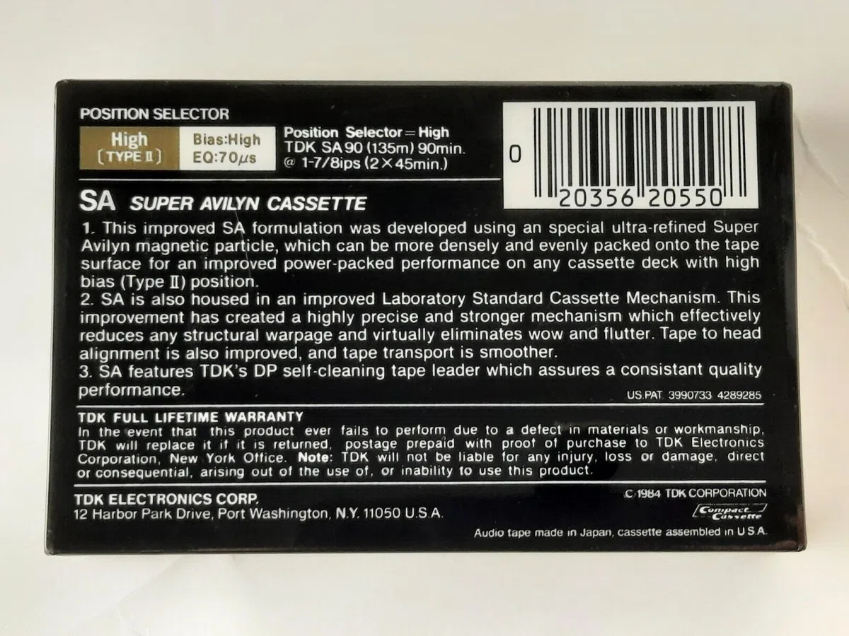 TDK SA 90 Cassette 1 x 90 min Biais élevé