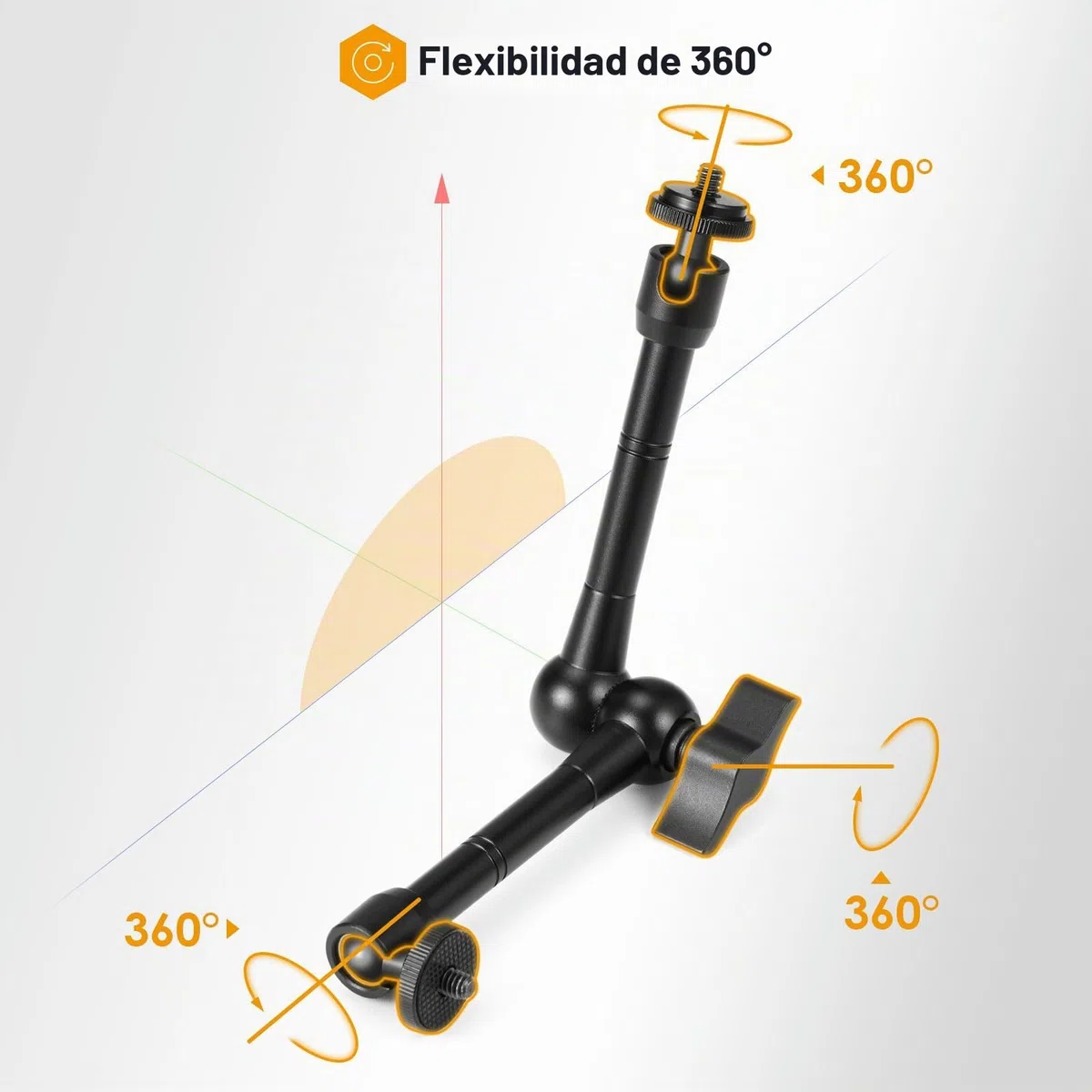 TARION Brazo mágico con súper abrazadera – Soporte de brazo de fricción articulado flexible mejorado de 28 cm y abrazadera de cangrejo ajustable con tornillo de rosca de 1/4 pulgadas 3/8 pulgadas para
