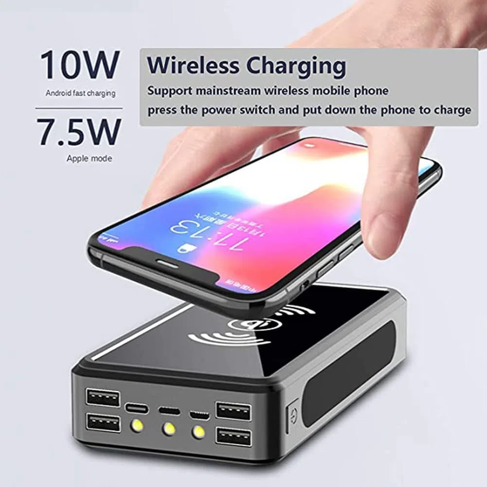Móvil Portátil Batería Externa Cargador Solar, 100000Mah Power Bank Portátil Inalámbrico con 4 Outputs Power Bank con USB C Carga Rápida para 99% De Los Dispositivos USB del Mercado,100000M