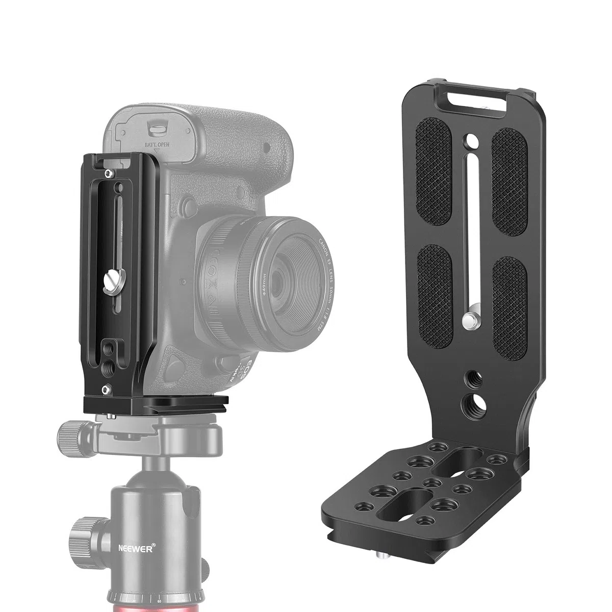 Neewer - Soporte en Forma de L para cámara de Fotos con Forma de L, con Tornillos de 1/4 Pulgadas, Arca Swiss Compatible con dji Osmo Ronin Zhiyun Canon Nikon Sony DSLR cámara (Negro)