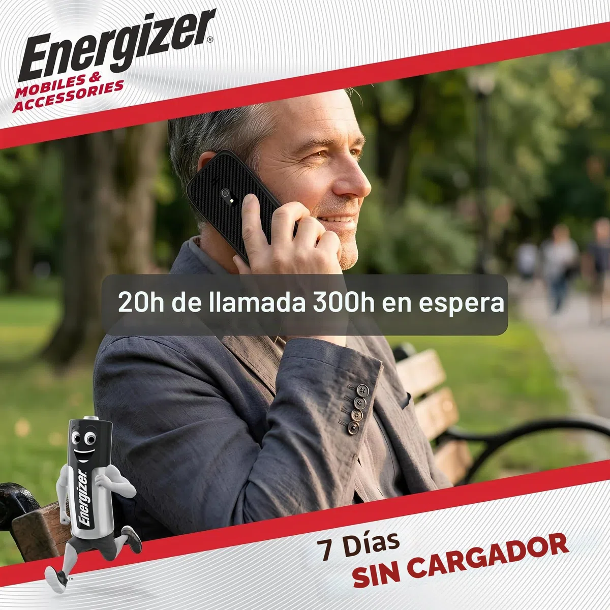 Energizer – Teléfono móvil con Teclado físico E29-2G – gsm – Dual SIM (Mini SIM) – Negro – Desbloqueado – Teléfono Senior Resistente Barato