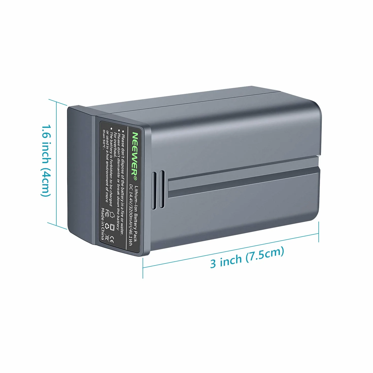 NEEWER 14,4 V 3200 mAh Li-Ion - Batería Flash Recargable de Alta Capacidad Compatible con NEEWER Q3 y Q3 (2ª versión) Flash Strobe